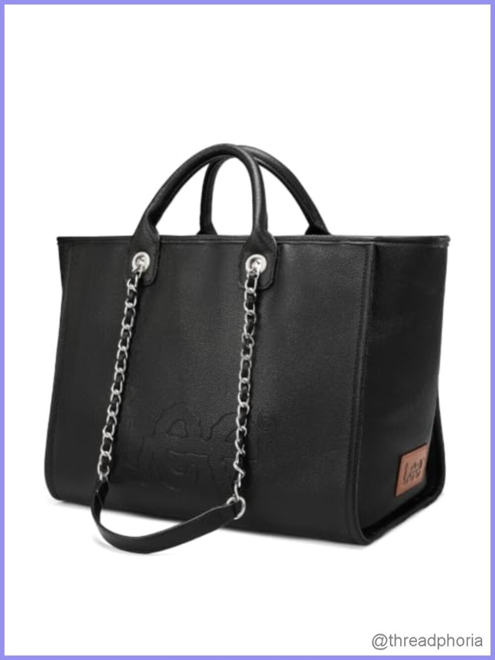 Extra Large Vegan Leather Work Tote Shoulder Bag Fits Laptop